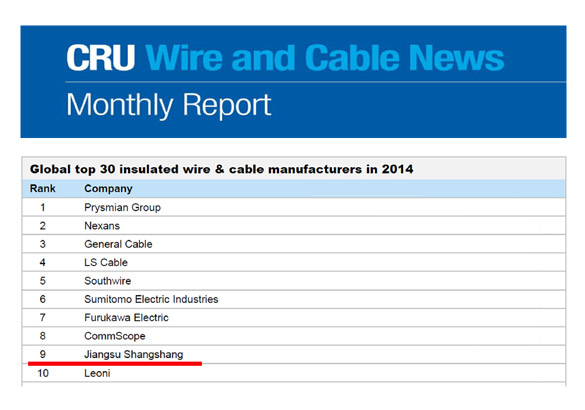 亚美AM8AG电缆再次进入全球绝缘线缆制造商前十