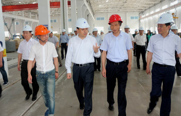 常州市市长费高云一行来亚美AM8AG电缆督查西厂区三期项目建设情形